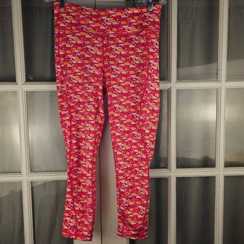 Vineyard Vines Performance Womens Whale Print Leggings Medium